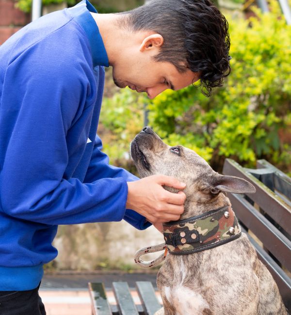Man with dog in park symbolising second chances and legal support from an experienced criminal lawyer.